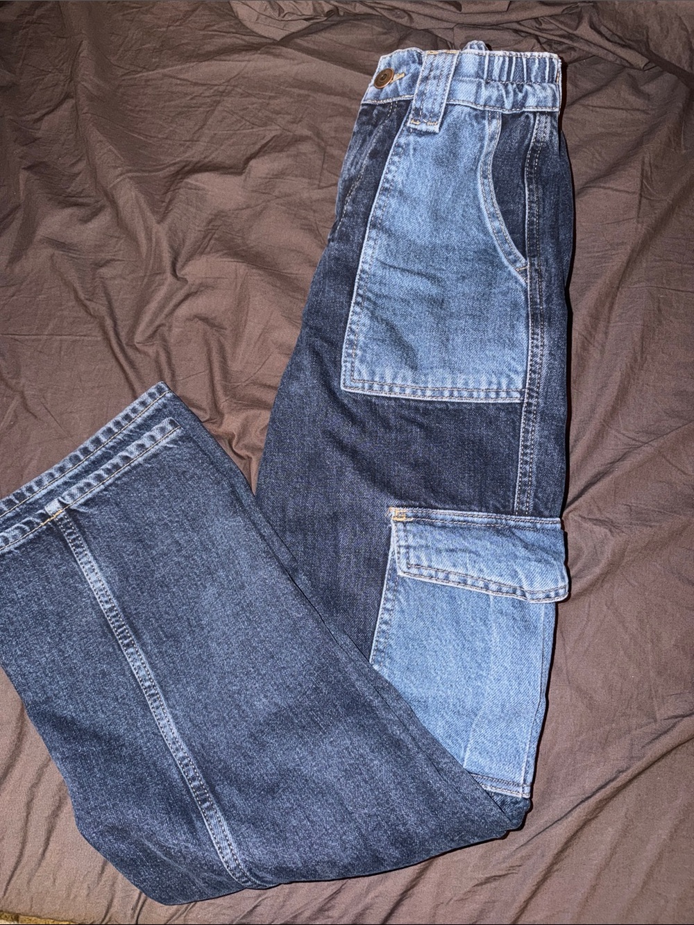 Women’s BDG Two-Tone Blue Patchwork Jeans